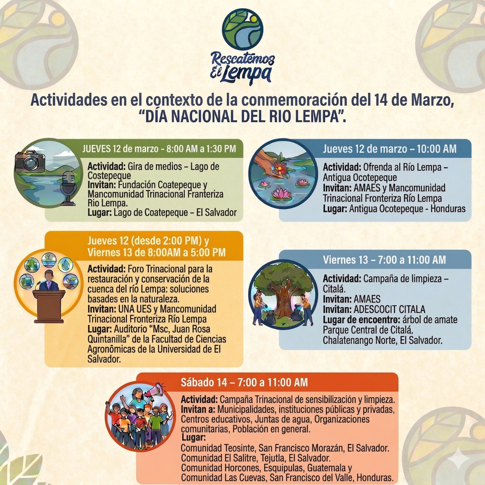 Red Trinacional impulsa actividades por el Día Nacional del Río Lempa